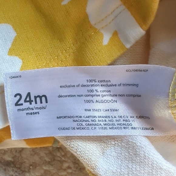 Carter's Yellow Floral Vest Size 24 Months - Picture 5 of 7